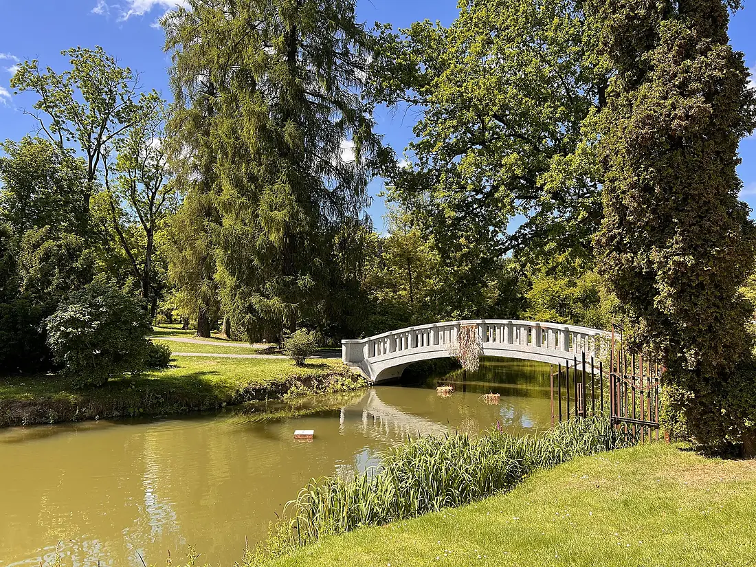 Kaunas Botanical Garden, July 2025, bridge behind entrance