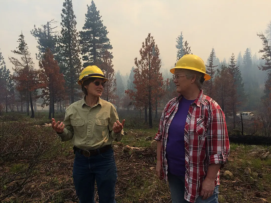 2017. Connie Mehmel (left), Forest Entomologist, Wenatchee Service Center and Blakey Lockman, Forest Pathologist, R6 Regional Office. Wenatchee Service Center field visit. Okanogan-Wenatchee National Forest, Washington. (36898636542)